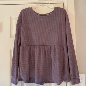 Knox Rose Hazy Lilac Long Sleeve Babydoll Blouse